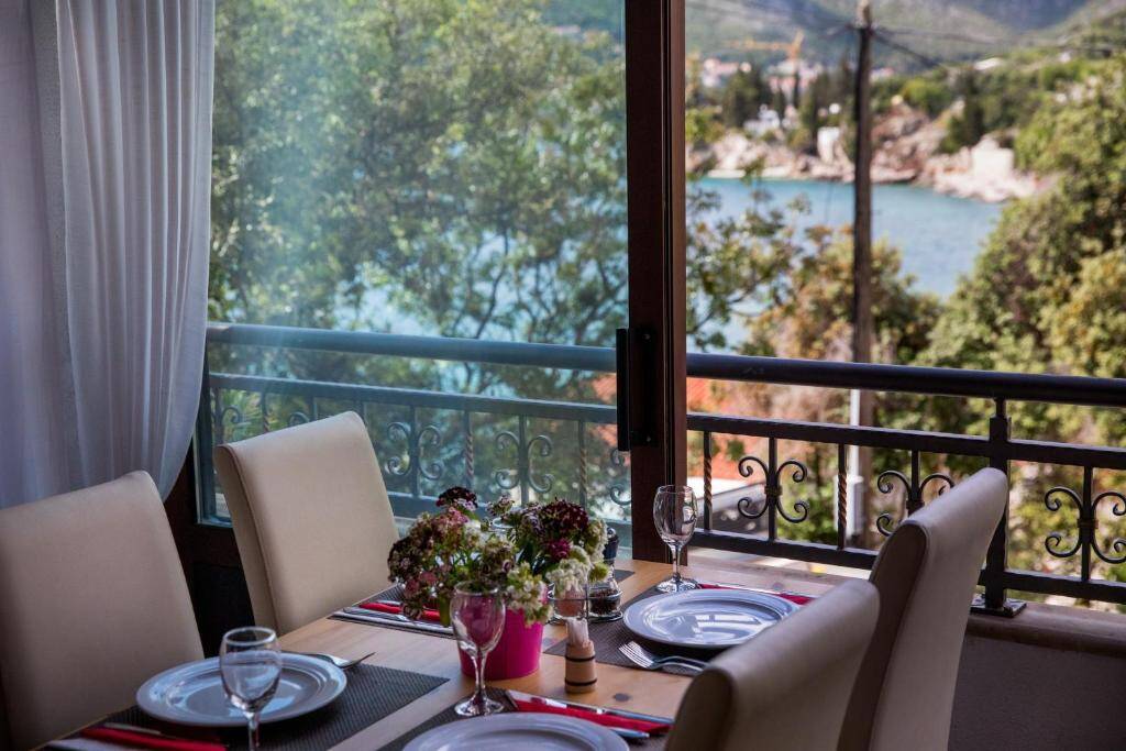 Breakfast table with a sea view
